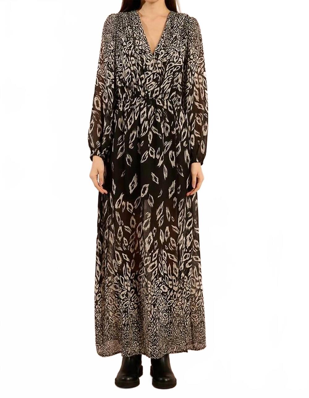 NEW MOLLY BRACKEN estelle long sleeve dress in black